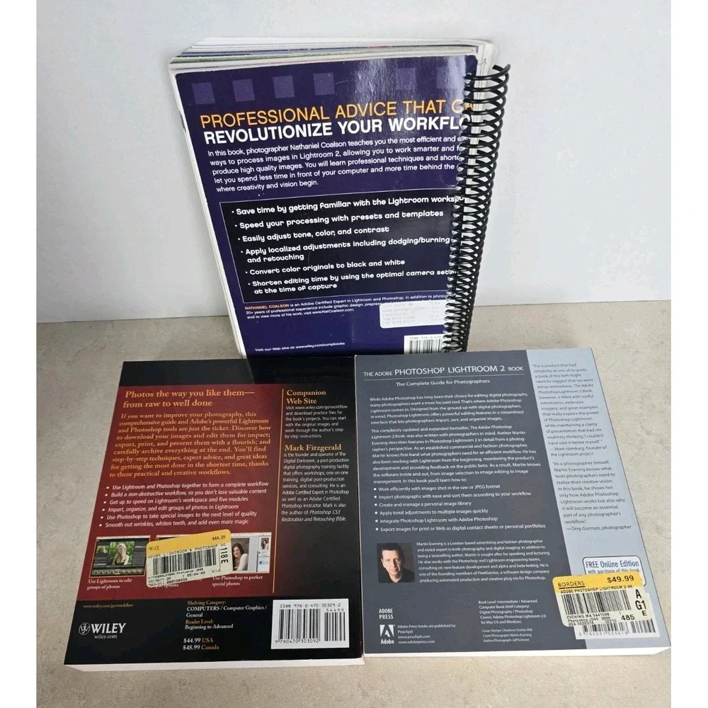Adobe Photoshop Lightroom 2, Lightroom And Photoshop Workflow Bible - 3 Books